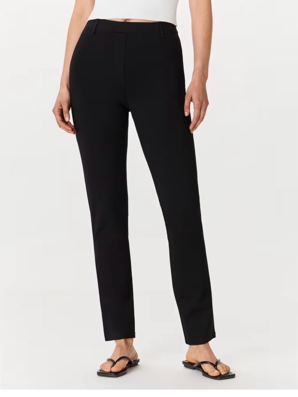 Quince Black Ultra-Stretch Ponte Straight-Leg Women's Pants
